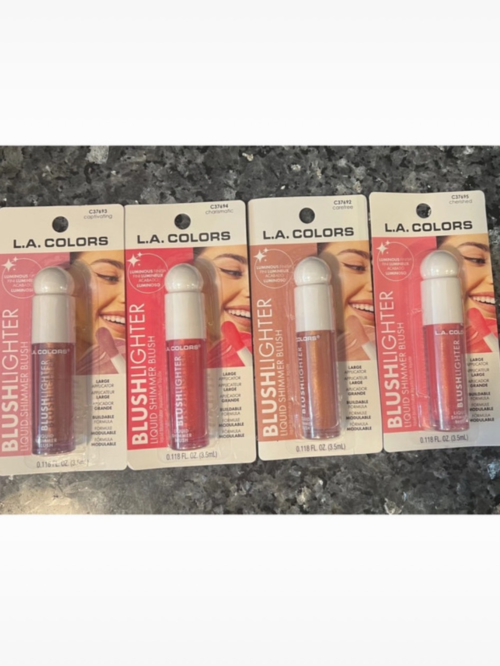 Set of 4 LA Colors BlushLighter Liquid Shimmer Blush New